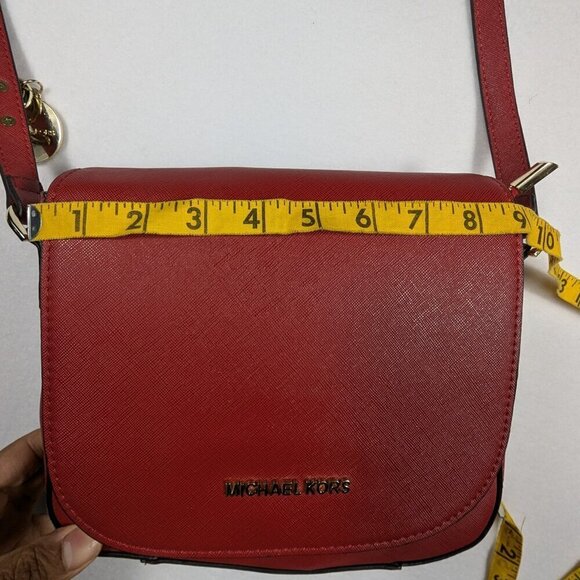 Michael Kors Hamilton Saffiano Leather Large Messenger Bag Azalea Orange - Picture 14 of 16